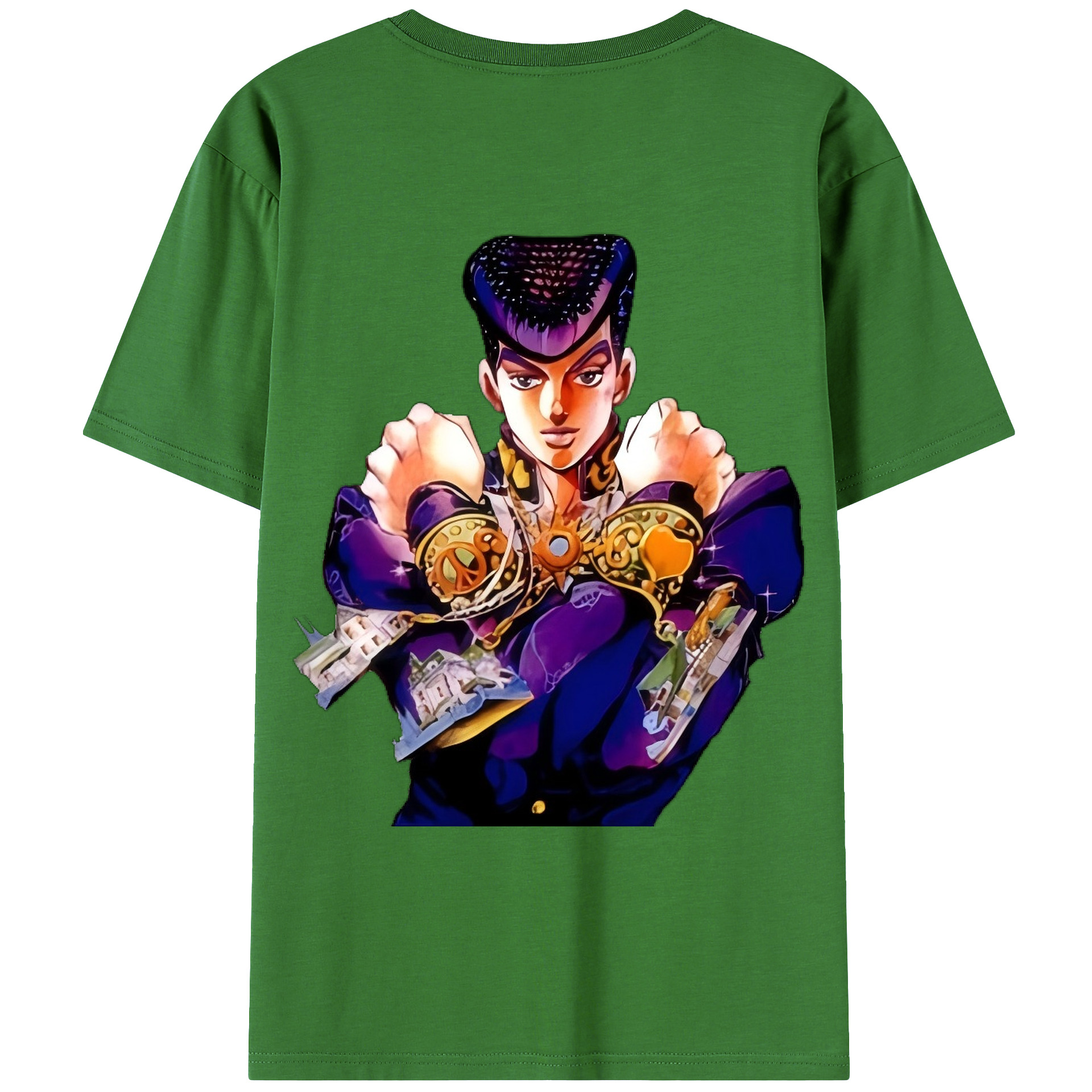 （画像用） ジョジョの奇妙な冒険 ひがしかた じょうすけ JoJo's Bizarre Adventure Higashikata Josuke レディース半袖Tシャツ(バックプリント)